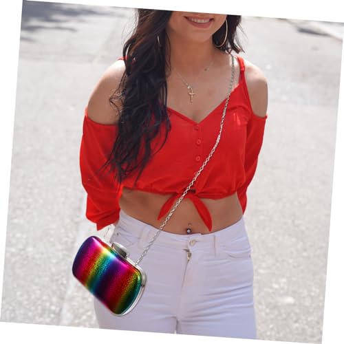 CLISPEED PU Handtasche Damen Farbverlauf Clutch Bag Regenbogen Abendtasche Vielseitig für Party Hochzeit von CLISPEED