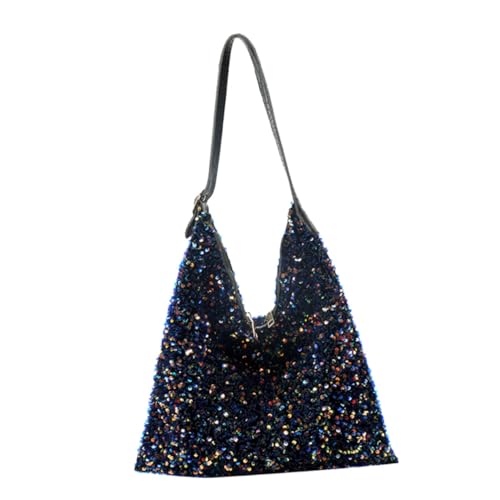 CLISPEED PU Handtasche Damen mit Glitzer design Leichte Langlebige Schultertasche für Alltag Shopping und Arbeit Kompakte Umhängetasche mit Modischem Look Vielseitige Handtasche für Damen von CLISPEED