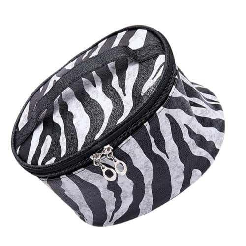 CLISPEED PU Kosmetiktasche mit Zebra Muster Kompakte Reise Make up Tasche Multifunktionaler Kulturbeutel für Damen und Herren Tragbare Aufbewahrungstasche für Kosmetik und Toilettenartikel von CLISPEED