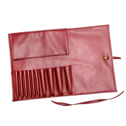 CLISPEED PU Leder Kosmetik Pinsel Organizer Tasche Kompakt Leichtes Make Up Pinsel Etui Praktische Aufbewahrungstasche für Reisen und Zuhause Robust und Platzsparend von CLISPEED