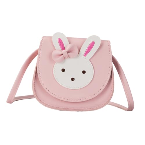CLISPEED PU Mini Umhängetasche mit Süßer Kaninchen Dekoration für Mädchen Kleine Schultertasche Langlebig und Sicher Geeignet für Sommer Party und Alltag Rosa von CLISPEED