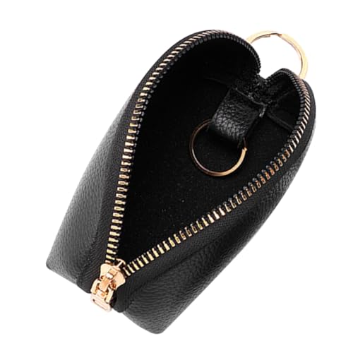 CLISPEED PU Schlüssel Organizer Schlüsselmäppchen Autoschlüssel Etui mit Münzfach Kompakt Vielseitig Herren Damen Schwarz von CLISPEED
