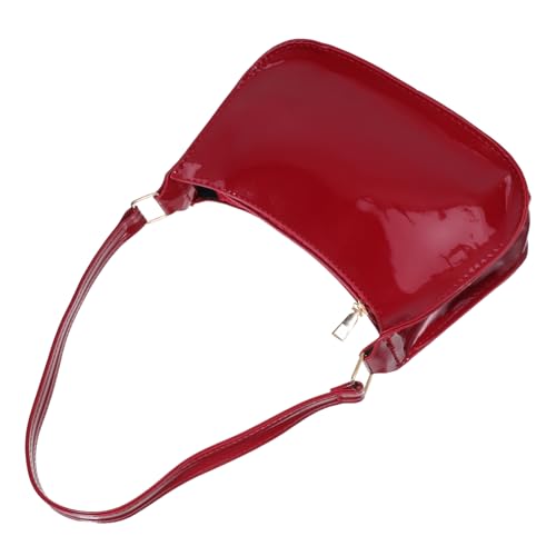 CLISPEED PU Unterarmtasche Eleganter Schulterbeutel für Reisen Einkaufen Freizeit Formelle Anlässe Rot von CLISPEED
