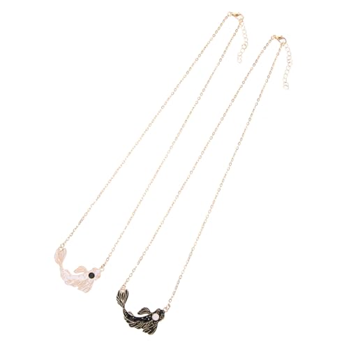 CLISPEED Pärchen Halskette Tai Chi Koi Fisch Design Langlebiger Legierungs Schmuck für Damen und Herren Freundschaftskette mit Einzigartigem Ying Yang von CLISPEED