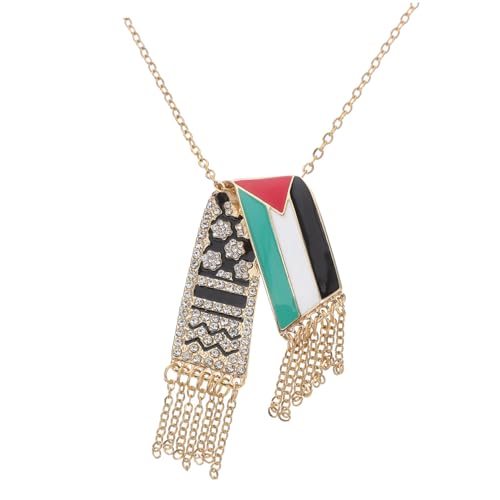 CLISPEED Palästina-flagge Halskette Mit Edelstahlanhänger Origineller Halsschmuck Unisex Schmuckstück Dekorative Kette Für Männer Und Frauen von CLISPEED