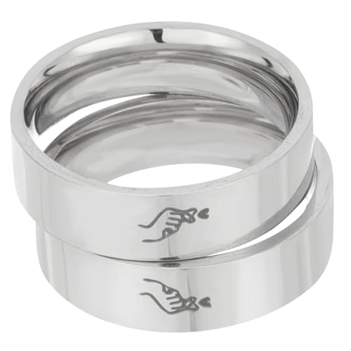 CLISPEED Partner Ringe aus Herz Design Verlobungsringe und Ihn Versprechen Schmuck Passende Love Heart Band für Valentinstag Geburtstag Hochzeit von CLISPEED