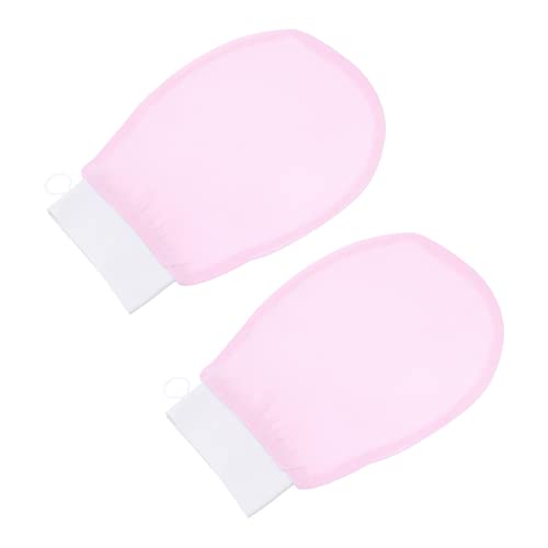 CLISPEED Peelinghandschuhe Doppelseitig Sanftes Körperpeeling Dusche Handschuhe zur Tiefenreinigung und Sanften Hautpflege für Damen Hautfreundlich Rutschfest Rosa Badewaschhandschuhe von CLISPEED