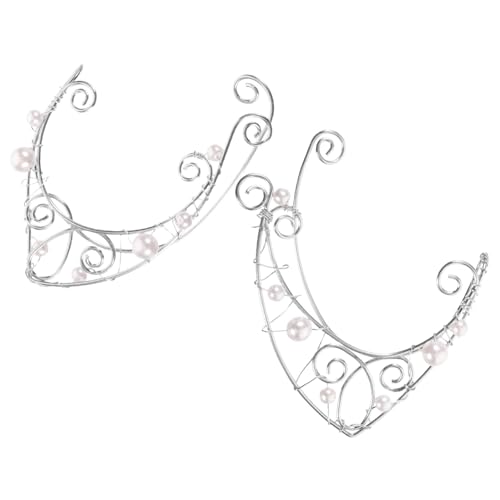 CLISPEED Perlen Ear für Damen Ohrschmuck Ohrloch Fairy Ohrmanschetten mit Clip Design Leichte Ästhetische Ohrringe für Party Alltag und Festtage Eleganter Ohrschmuck für Mädchen von CLISPEED