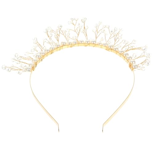 CLISPEED Perlen Glanz Haarreif Damen Eleganter Schmuck Kopfschmuck Stabiles Material Einzigartiges Design für Hochzeit Party und Festliche Anlässe Modisches Accessoire für Frauen und Braut von CLISPEED