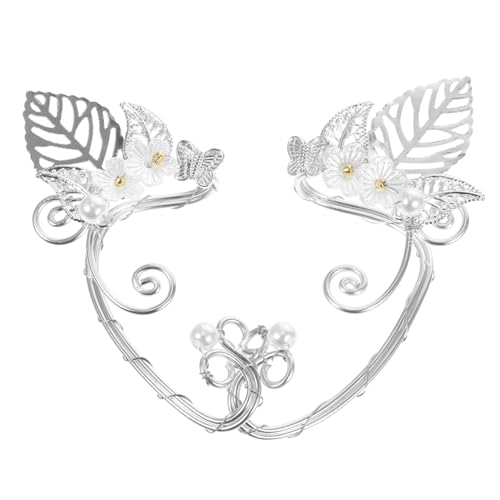 CLISPEED Perlen Ohrclips für Damen Handgefertigte Elfen Ohrringe ohne Ohrlöcher Modische Ohr Langlebige Legierung und Imitationsperlen für Cosplay Halloween und Alltag CLISPEED Perlen Ohrclips für Damen Handgefertigte Elfen Ohrringe ohne Ohrlöcher Modische Ohr Langlebige Legierung und Imitationsperlen für Cosplay Halloween und Alltag von CLISPEED