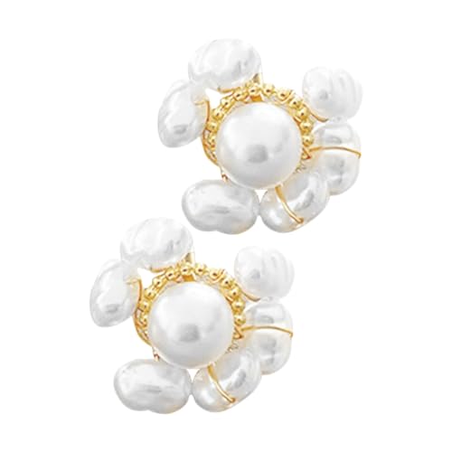 CLISPEED Perlen Ohrstecker Damen Ohrringe Blumenform Stabile Verarbeitung Modisch Schmuck Geschenkidee für Frauen und Mädchen Valentinstag von CLISPEED