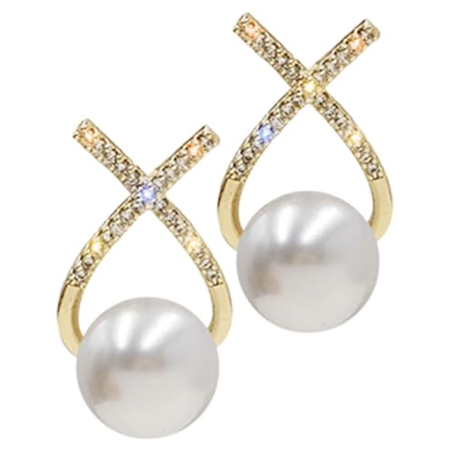 CLISPEED Perlen Ohrstecker mit Funkelnden Zirkoniasteinen Kleine Leichte Schmuckstücke für Hochzeit Alltag und Besondere Anlässe Modisch Vielseitig für Damen und Brautjungfern CLISPEED Perlen Ohrstecker mit Funkelnden Zirkoniasteinen Kleine Leichte Schmuckstücke für Hochzeit Alltag und Besondere Anlässe Modisch Vielseitig für Damen und Brautjungfern von CLISPEED