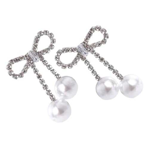 CLISPEED Perlen Schleifen Ohrstecker mit Strass Damen Leicht und Modisch Schmuckaccessoires für Alltag und von CLISPEED