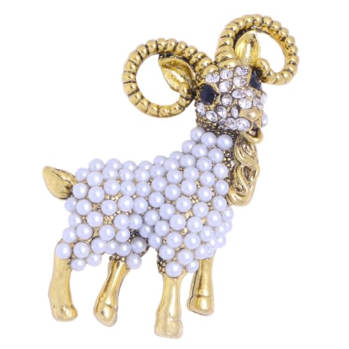 CLISPEED Perlenbrosche Damen Schmuck Schaf Design Handbemalt Modische Kleidung Broschen Pin Eleganter Schalclip Niedliche Tierbrosche für Frauen Vielseitiger Anstecker für Outfit von CLISPEED