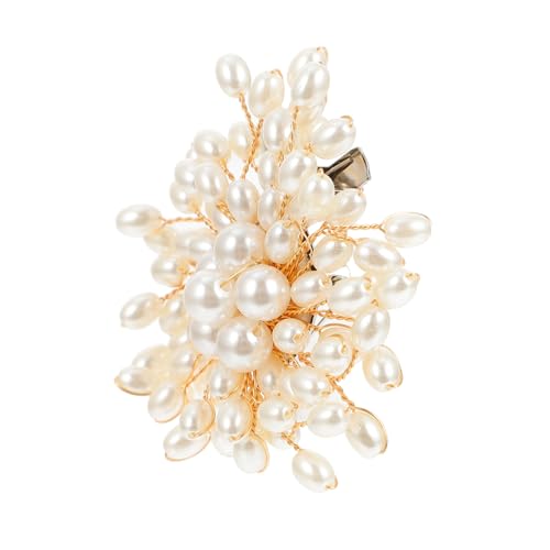 CLISPEED Perlenbrosche Hochzeits Brautbrosche mit Langlebigem und Einfachem Clip Eleganter Haarschmuck für Damen Vielseitig Tragbar an Kleid Mantel Pullover und Rock von CLISPEED