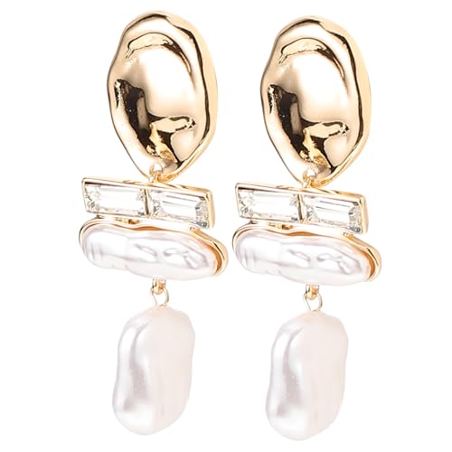 CLISPEED Perlenohrringe Damen Hängend Modern Zarte Statement Ohrstecker für Frauen Schmuck Geburtstag Hochzeit von CLISPEED