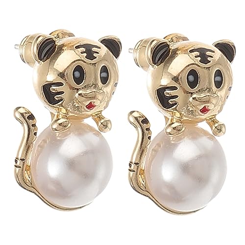 CLISPEED Perlenohrringe Tiger Design Leichte Ohrstecker Damen Alloy Ohrschmuck Alltag Fest Feiern CLISPEED Perlenohrringe Tiger Design Leichte Ohrstecker Damen Alloy Ohrschmuck Alltag Fest Feiern von CLISPEED