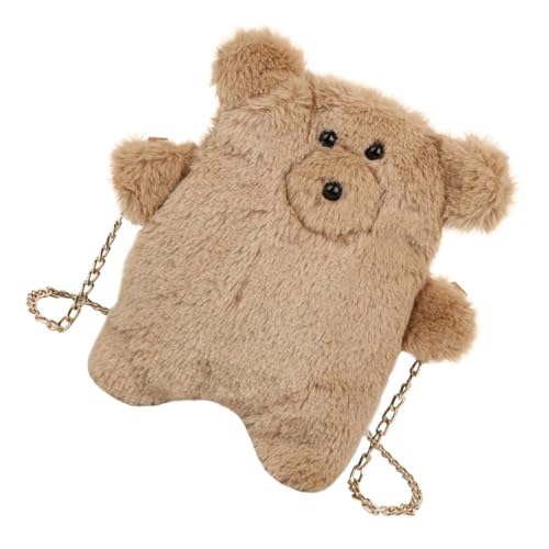 CLISPEED Plüsch Bär Crossbody Bag Damen Tasche Flauschig Herbst Winter Schultertasche Modisch Leicht Tragen Kleine Umhängetasche Für Alltag von CLISPEED