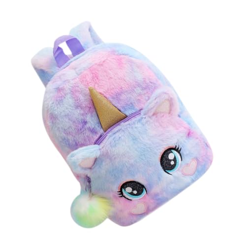 CLISPEED Plüsch Einhorn Rucksack Kindergartenrucksack Verstellbare Langlebiger Reißverschluss Weiches Niedliche Tier Designs für Mädchen Jungen von CLISPEED