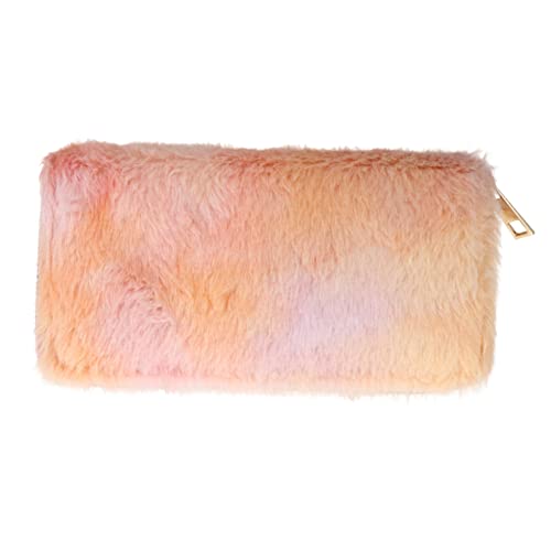 CLISPEED Plüsch Geldbörse Damen Farbverlauf Rainbow Zippered Wallet Weiches Material Leicht Tragbar Brieftasche Für Schule Arbeit Reise von CLISPEED