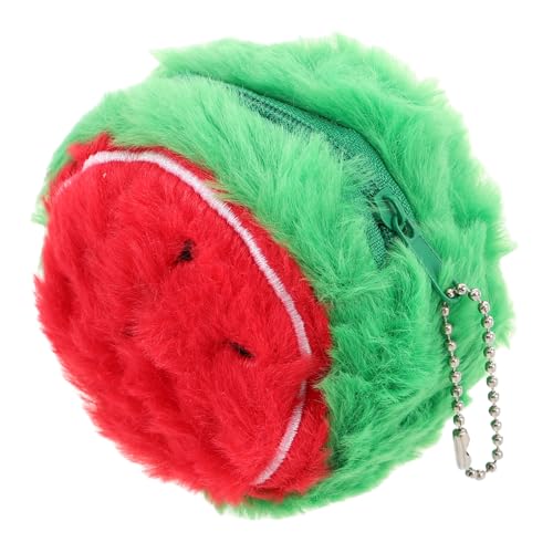 CLISPEED Plüsch Geldbörse Kleine Wassermelonen Münzbeutel Weiches Material Kompakt Leicht Mädchen Portemonnaie Schlüsselanhänger Kreatives von CLISPEED