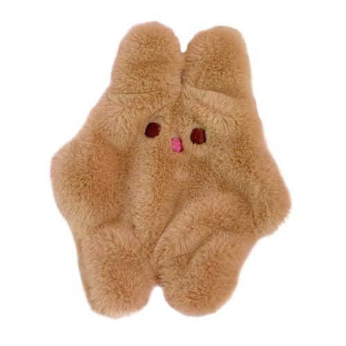 CLISPEED Plüsch Hase Münzbeutel Mini Portemonnaie mit Reißverschluss für Damen Mädchen Süße Cartoon Kosmetiktasche Klein und Handlich für Kleingeld und Makeup Khakifarben von CLISPEED