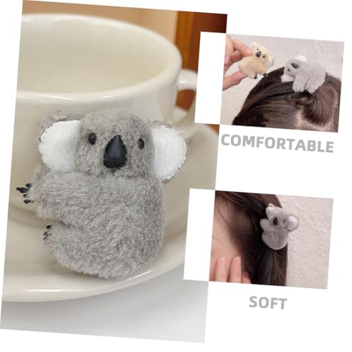 CLISPEED Plüsch Koala Haarklammern Teilig Mini Cartoon Haarspangen für Mädchen und Frauen mit Stabilem Clip Mechanismus Vielseitige Haarklammern für Dünnes Haar Süße Tier Haarschmuck von CLISPEED