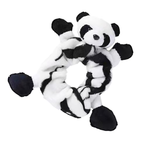 CLISPEED Plüsch Panda Haargummi Elastisch Haarband Weiches Haarseil Niedlicher Dutt halter Für Damen Mädchen Alltag Büro Reise von CLISPEED