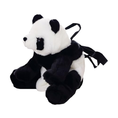 CLISPEED Plüsch Panda Rucksack für Großer Kapazität Spielzeugtasche Weicher Cartoon Tier Rucksack mit Langlebigem Metallreißverschluss Niedlicher und Bequemer Kinderrucksack für Mädchen von CLISPEED