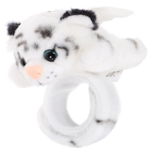 CLISPEED Plüsch Schnapparmband Weißer Tiger Leichtes Kuscheltier Armband Stabile Verarbeitung Tierisches Party Mitgebsel für Kindergeburtstag Süßes für Jungen und Mädchen von CLISPEED