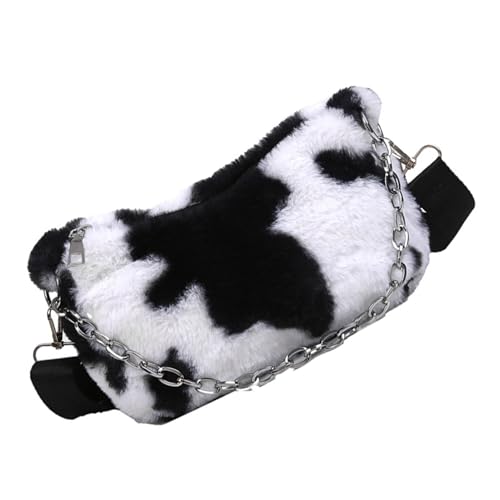 CLISPEED Plüsch Umhängetasche Damen Große Kapazität Kuhmuster Schultertasche Flauschig Modisch Geeignet für Alltag Reisen Geschenk CLISPEED Plüsch Umhängetasche Damen Große Kapazität Kuhmuster Schultertasche Flauschig Modisch Geeignet für Alltag Reisen Geschenk von CLISPEED