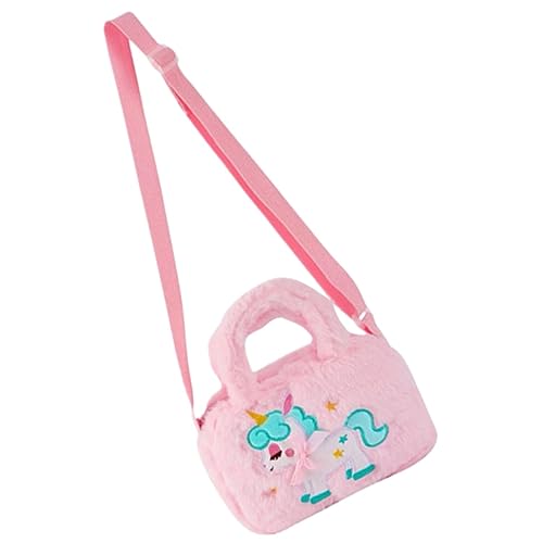 CLISPEED Plüsch Umhängetasche Einhorn Kleine Mädchen Schultertasche Weiches Kuscheliges Design Für Alltag Reisen Party von CLISPEED