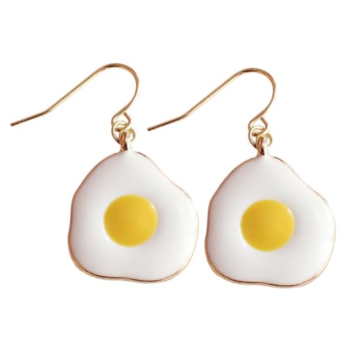 CLISPEED Poached Egg Ohrstecker Damen Hängende Ohrringe Kreativ Modisch Leicht Tragbar Hautfreundlich Schmuck für Shopping Reise Party von CLISPEED