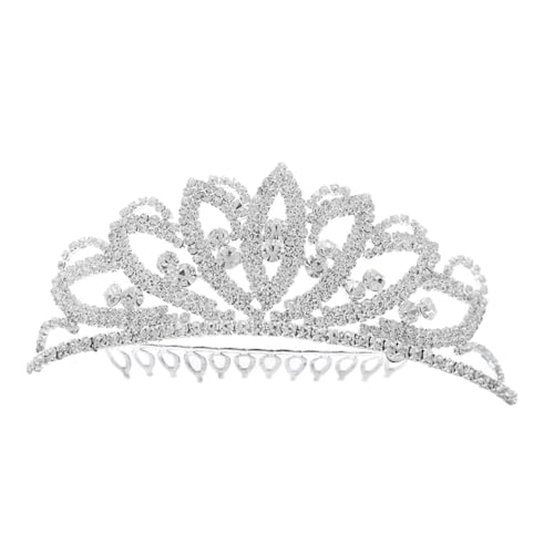 CLISPEED Prinzessin Strass Tiara Stirnband Legierter Glänzender Haarschmuck mit Funkelnden Kristallen Mädchen Krone für Geburtstag Party Hochzeit Bühnenauftritt Einfaches Anlegen von CLISPEED