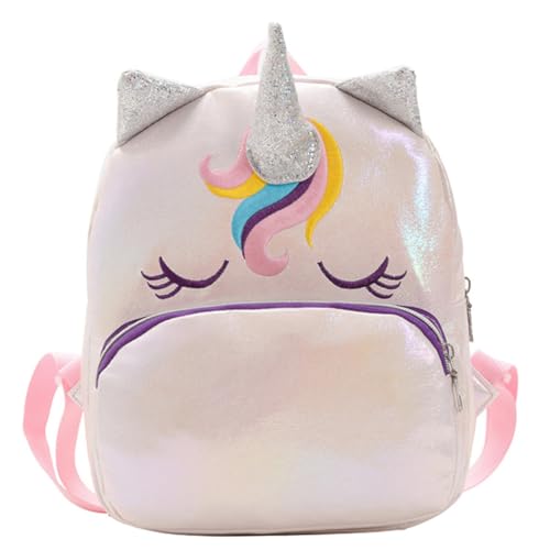 CLISPEED Pu einhorne Kinderrucksack Mädchen Schulrucksack Leicht und Kompakt Reise Aufbewahrungstasche für Kleinkinder und Grundschüler Modisch und Vielseitig für Schule und Alltag von CLISPEED