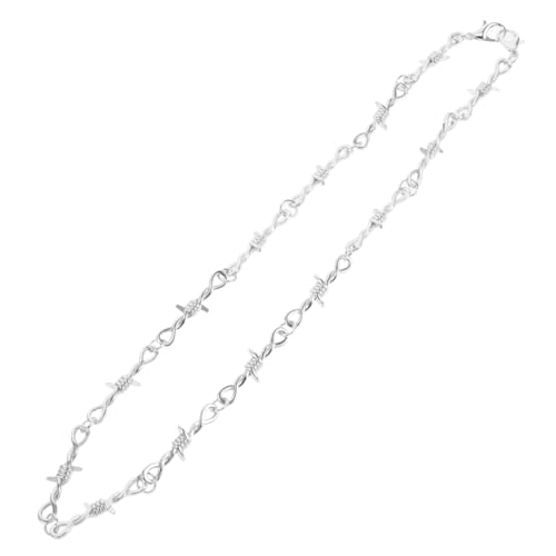 CLISPEED Punk Ketten Schmuck Unisex Stacheldraht Halskette Hip Hop Stil Gothik Choker mit Dornendesign für Alltag und Party von CLISPEED