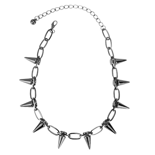 CLISPEED Punk Rivet Choker Halskette Metall Nieten Kettenkragen für Frauen Mädchen Langlebig Modisch Vielseitig für Party Alltag von CLISPEED