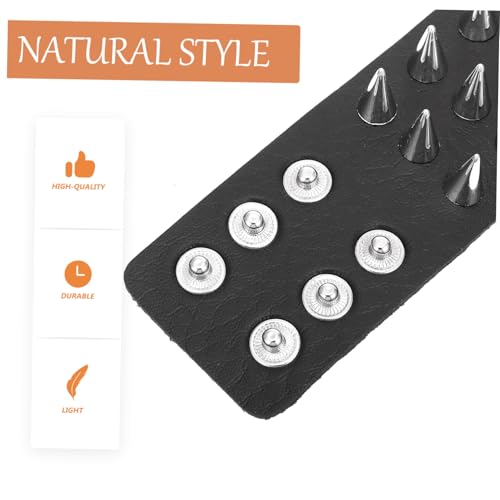 CLISPEED Punk Stil Lederarmband mit Spitzen Nieten Verstellbares Schwarzes Armband Modisches Party Wristband für Damen und Herren Auffälliges Schmuckstück Teilig von CLISPEED