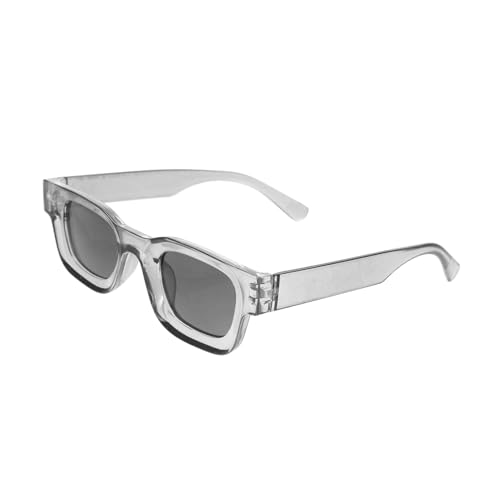 CLISPEED Quadratische Retro Sonnenbrille für Damen und Herren Leichte Robuste Fashion Sonnenbrille für Party Strand Alltag Stylische Graue Rahmen mit Grauen Gläsern Modisches Accessoire von CLISPEED