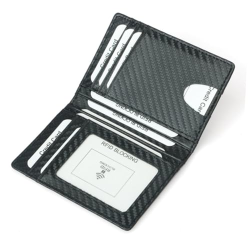 CLISPEED RFID Carbon Fiber Kartenetui Herren Wallet mit Mehrfachfächern Leichte Sichere Geldbörse für Kreditkarten und Bargeld Modischer Business Organizer in Schwarz für Alltag und Büro von CLISPEED