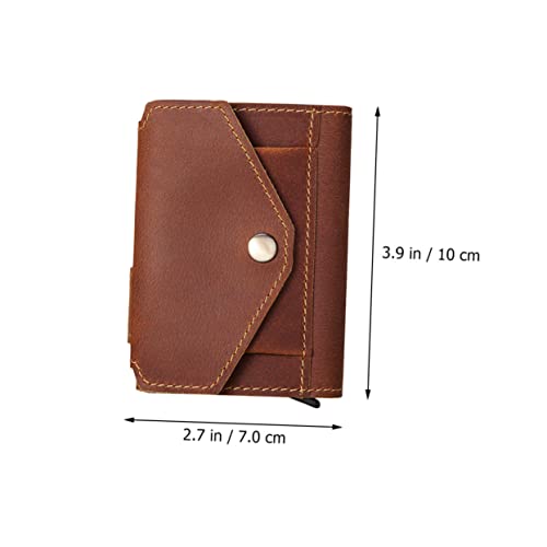 CLISPEED RFID Schutz Herren Geldbörse aus Echtem Vintage Kreditkartenetui mit Diebstahlschutz Portemonnaie für Männer Praktisch und Langlebig Braun von CLISPEED