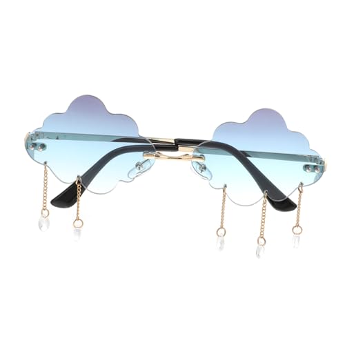 CLISPEED Randlose Teardropförmige Farbverlauf Sonnenbrille Leichte Kratzfeste Party Brille für Damen und Herren Cloud für Festivals Reisen und Fotoshootings von CLISPEED