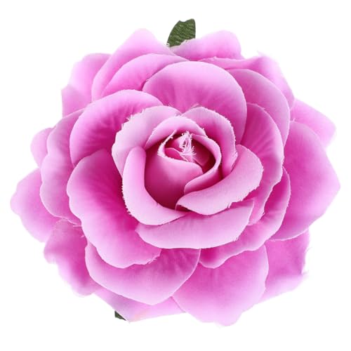 CLISPEED Realistische Rosenbrosche mit Clip Große Stoffblume als Haarspange und Anstecknadel Handgefertigte Leichte Blumenbrosche für Damen Eleganter Haarschmuck und Lapel Pin für Alltag von CLISPEED