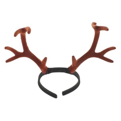 CLISPEED Realistisches Rentiergeweih Stirnband Verstellbar Weiches Flockiertes Material für Erwachsene Weihnachtskostüm Karneval Party Zubehör von CLISPEED