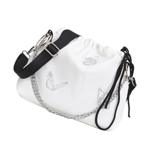 CLISPEED Reflektierende Schmetterling Schultertasche Damen Handtasche Große Kapazität Vielseitig Tragbar Für Freizeit Alltag Weiß von CLISPEED