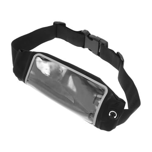 CLISPEED Reflektierende Verstellbare Lauf Gürteltasche mit Touchscreen Fenster für Herren Vielseitige Bauchtasche zum Joggen Wandern Reisen und Alltag Schwarze Sport Hüfttasche von CLISPEED