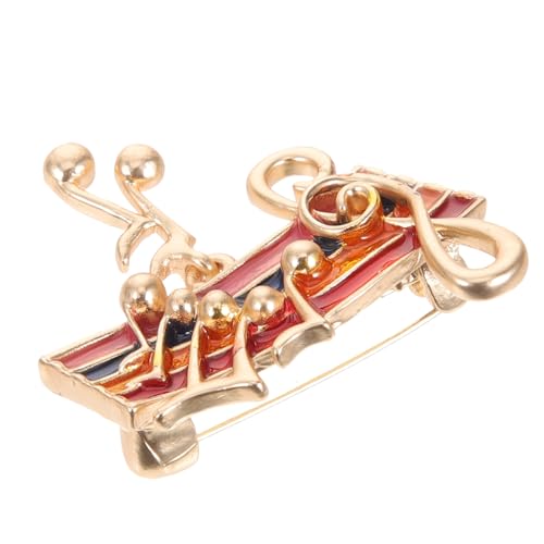 CLISPEED Regenbogen Brosche für Damen Langlebige Anstecknadel mit Musiknoten Design Hochwertige Legierung Vielseitig Einsetzbar als Kleidungs und Schal Dekoration Sicherer Halt von CLISPEED