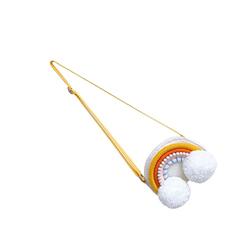 CLISPEED Regenbogen Kinderhandtasche Baumwollmaterial Umhängetasche Kleinkinder Schultertasche Reisetasche Wandaufbewahrung Aufhängen Geldbörse von CLISPEED