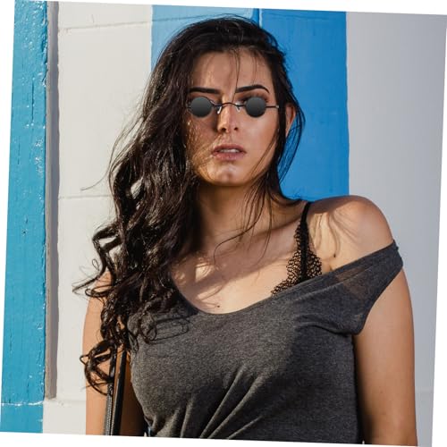 CLISPEED Retro Damen Sonnenbrille Vintage Punk Stil Runde Metallfassung UV Schutz Modeaccessoire für Party Strand Club Alltag von CLISPEED