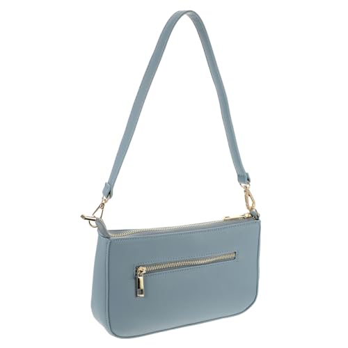 CLISPEED Retro Damen Umhängetasche Kleine Unterarmtasche Langlebiges Material Modische Schultertasche Leicht und Vielseitig für Alltag und Freizeit Blau von CLISPEED
